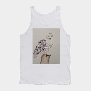 Snowy Owl on Post Tank Top